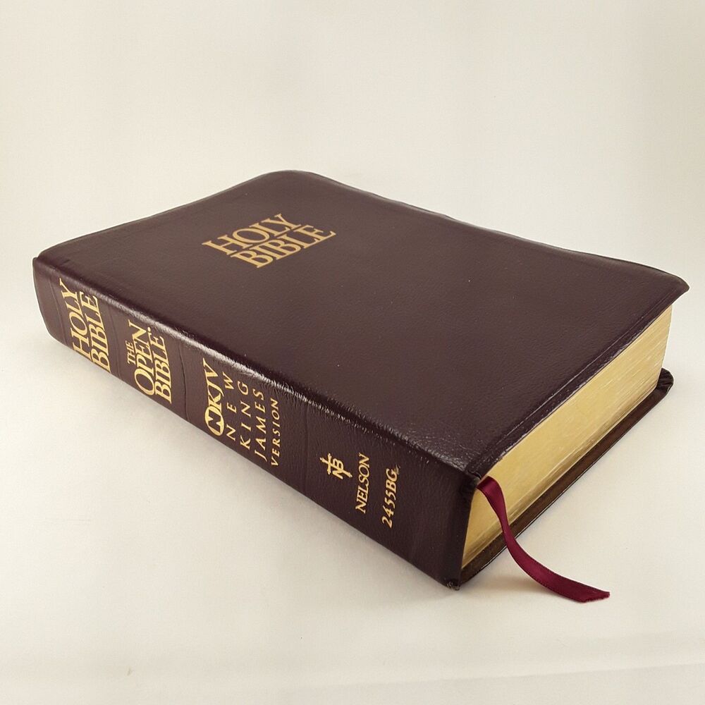The Open Bible, NKJV Old New Test., Burgundy Bonded Leather, 1997 Nelson 2455BG